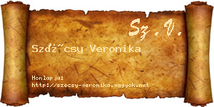 Szécsy Veronika névjegykártya